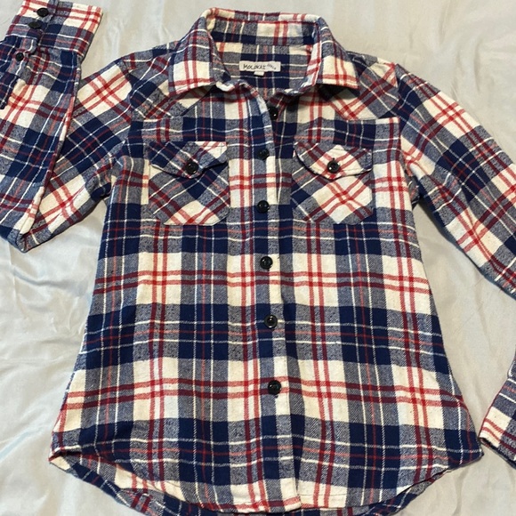 Girls Molokai Surfer Brand Flannel Plaid Shirt / Size M - Picture 1 of 6